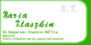 maria klaszkin business card